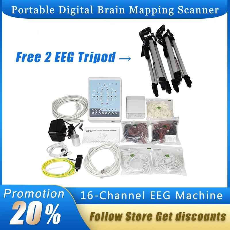 CONTEC KT88-1016 16-Channel EEG Machine Portable Digital Brain Mapping Scanner