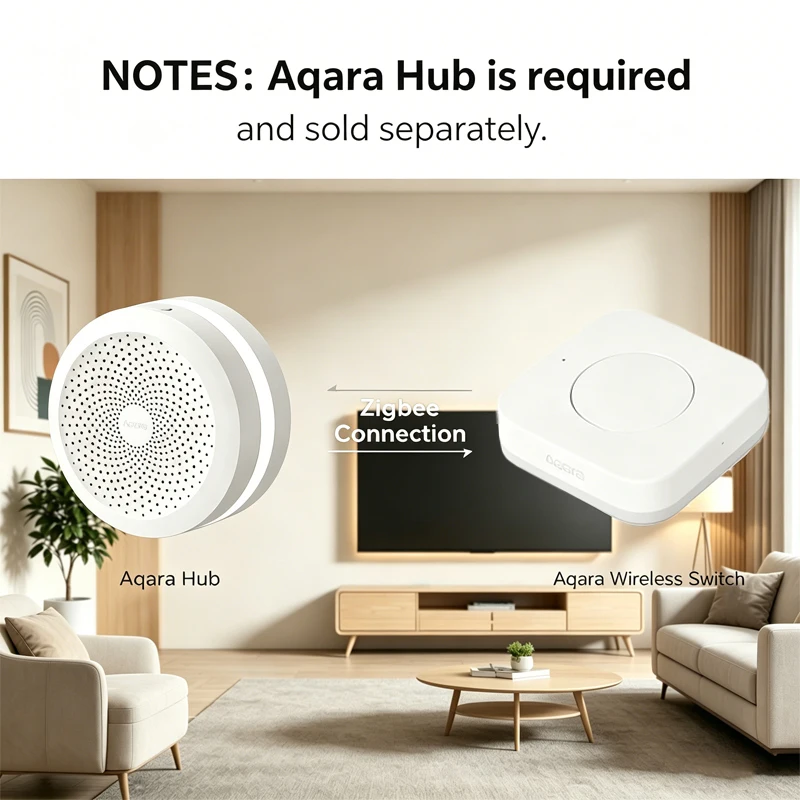 Aqara 스마트 허브 M1S 및 무선 미니 스위치 센서 Zigbee 연결 원격 원키 제어 버튼 홈 보안은 Homekit과 함께 작동합니다.