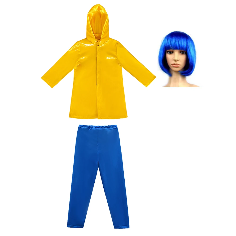 Halloween Costume Kids Cosplay Caroline Hoodie Pants Wig