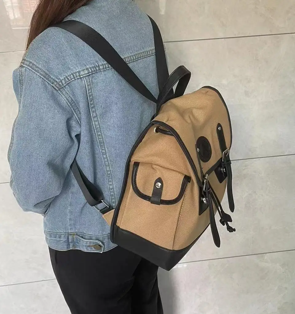 2023 Large Capacity Canvas Backpack One Shoulder Cross Shoulder Backpack for Women Fashion Anti-Theft Travel School Bag