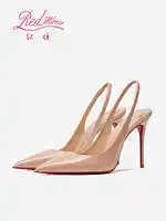 Heeled sandals Red Shiny Bottoms Naked color luxury Hollow 2025 New Elegant High Heels Sexy Slingbacks Ladies Shoes Women shoes
