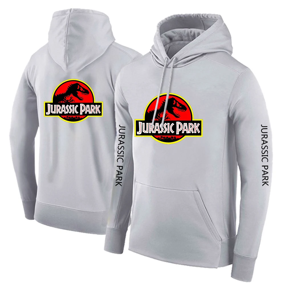 023 Jurassic Park Men New Autumn Solid Color Hoodies Streetwear Sweatshirts Hooded Long Sleeve Fashionable Coats Pullover