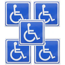 5 Sheets Car Sticker Self Adhesive Disabled Nail Sticker Sign for Window Nail Symbol Home Decals Signage