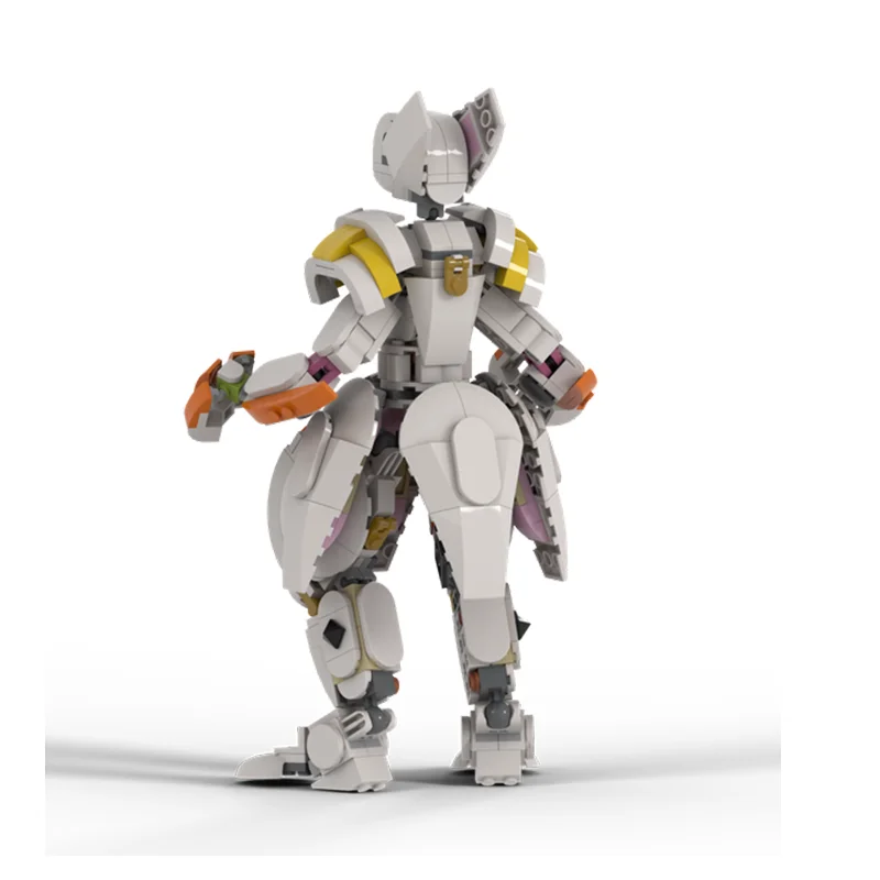 

Игрушечная модель MOC, серия, большой белый кролик, девочка, Mech DIV, креативное офисное украшение, детский блок-головоломка, игрушка в подарок