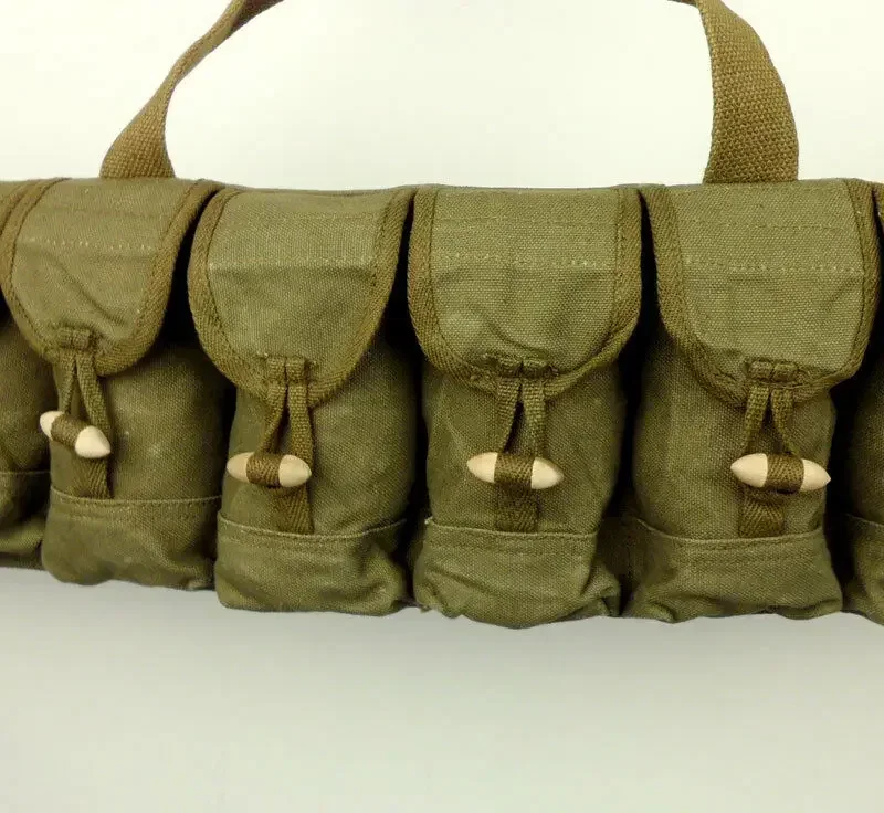 WANG1. ORIGINAL Surplus Chinese Type 56 Semi Automatic Chest Rig New Old Stock SKS Ammo Pouch MILITARY WAR COLLECTION
