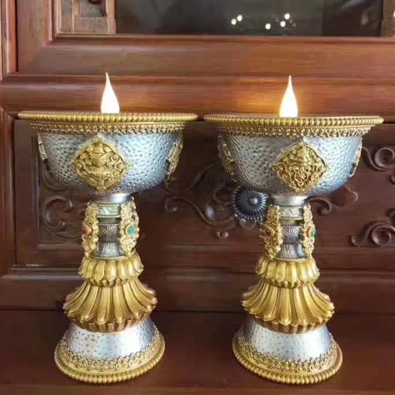 Resin Electric Thailand Butter Candle Lamp and Candlestick