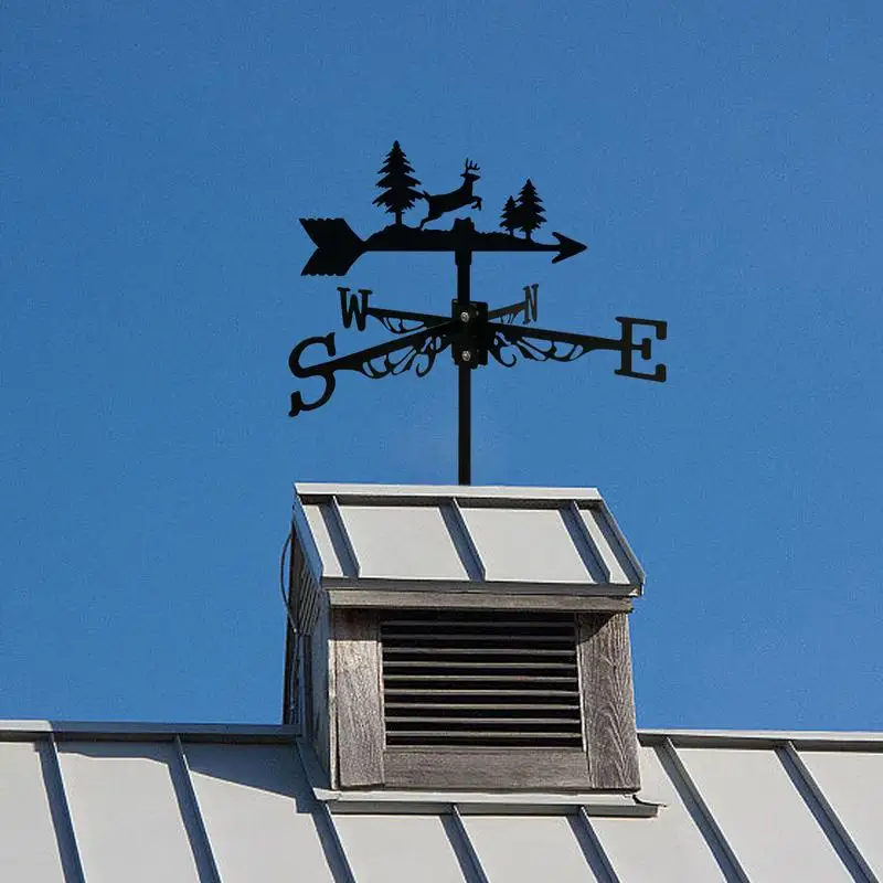 

Christmas Reindeer Farmhouse Weathervane Cute Running Deer Metal Weathervane For Roof Sea Rover Yard Wind Direction Indicator