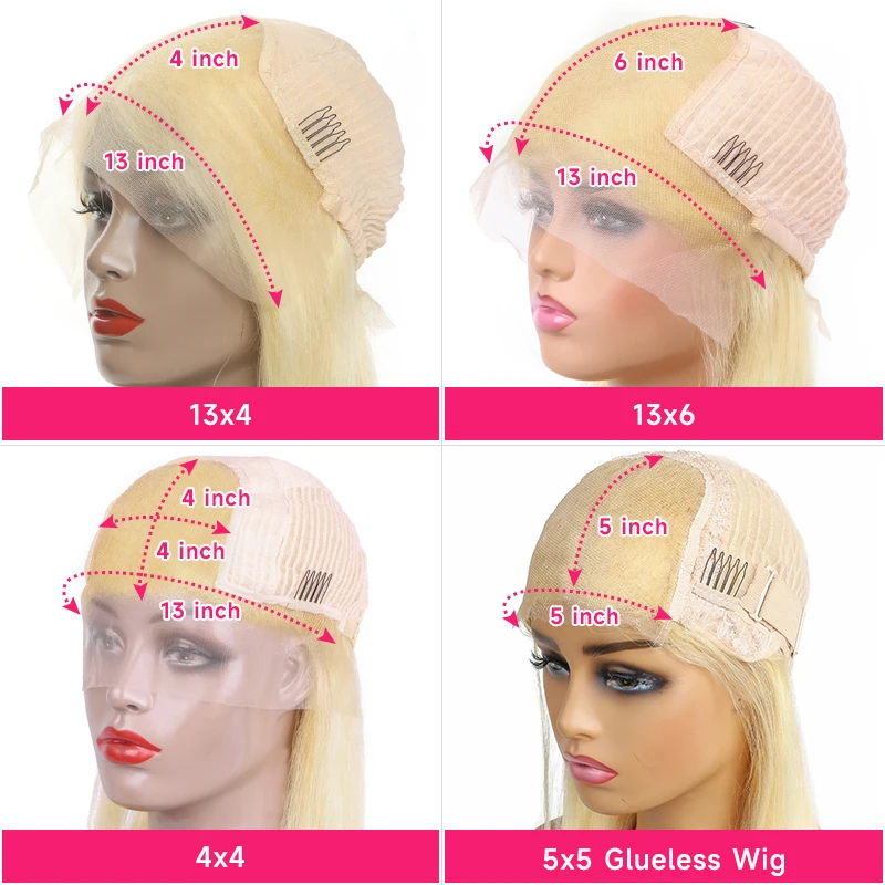 Lace Front Wig 613 Blonde Bob 13x6 13x4 5x5 Closure Straight Brazilian Human Hair for Women Pre Plucked
