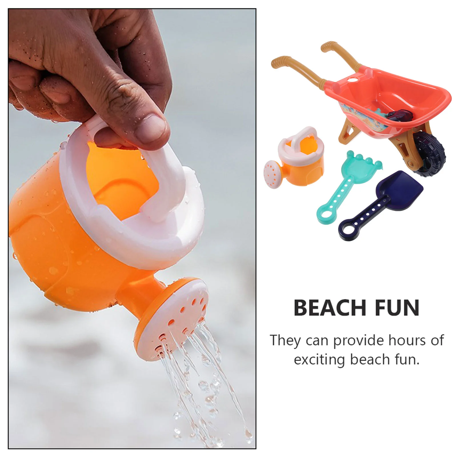 Beach Toy Stroller Playthings Sand for Kids Wheelbarrow Toys Pool Preschoolers Plastic 5