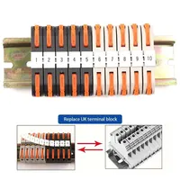 ตัวนำไฟฟ้าบล็อกขั้วต่อราง DIN 10ชิ้นตัวนำสายไฟ211อเนกประสงค์เชื่อมต่อสายไฟเร็วพร้อมชุดแถบตัวเลข 2