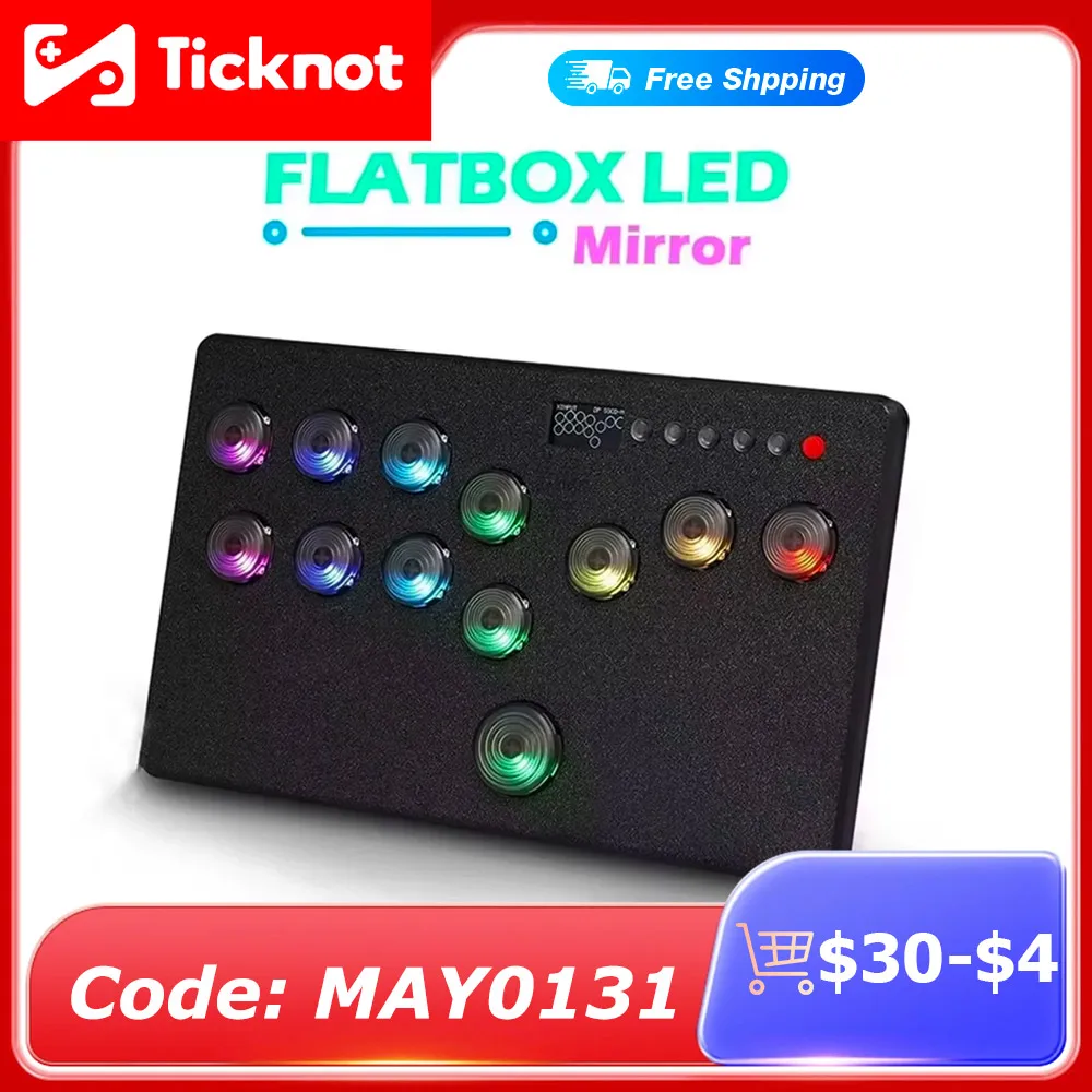 シャルぺろット@にく 様用　hitbox Flatbox Left/Right Layout Mini HitBox Stickless Controller