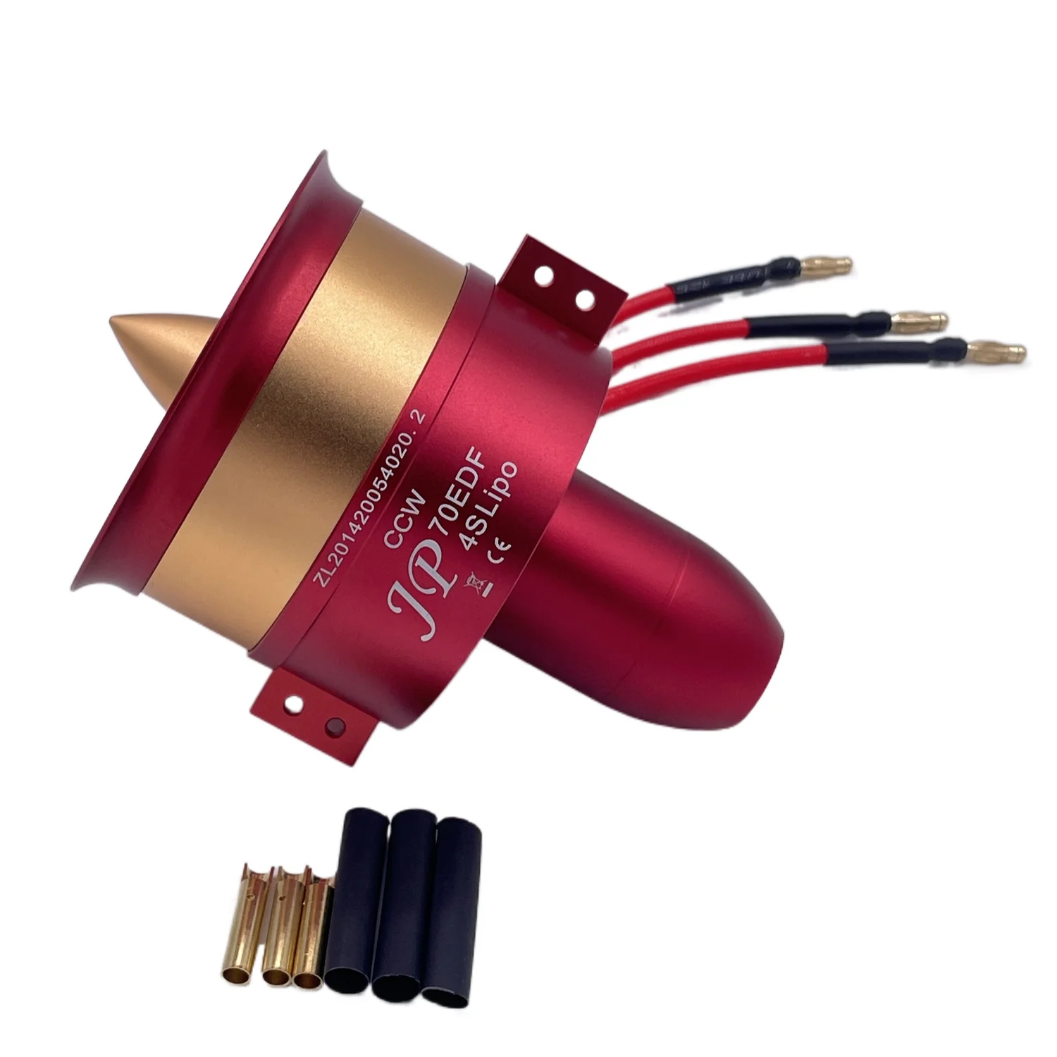 Gros plan sur les pales du Moteur Brushless EDF 70mm 4S/6S Haute Performance pour Avion RC.