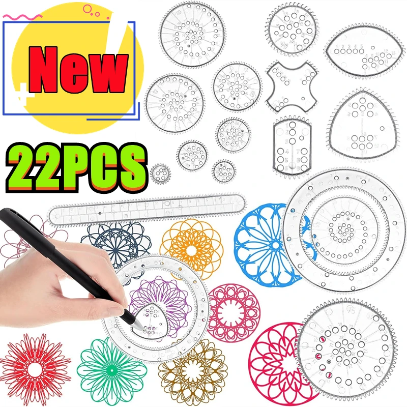 Creative Spirograph Drawing Toy Set - Interlocking Geometric Ruler & Gears