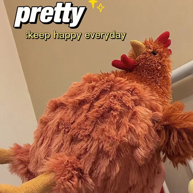 23cm Simulation Chicken Stuffed Animals Plush Toy Fluffy Chicken Doll Soft Toy Kid Birthday Christmas Gift Home Room Decor