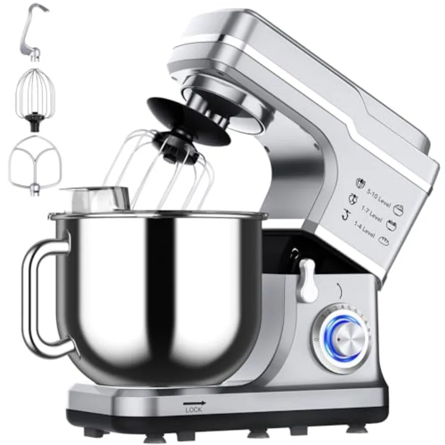 7.5QT Tilt-Head Stand Mixer – 10-Speed Electric Kitchen Mixer with Stainless Steel Bow 1
