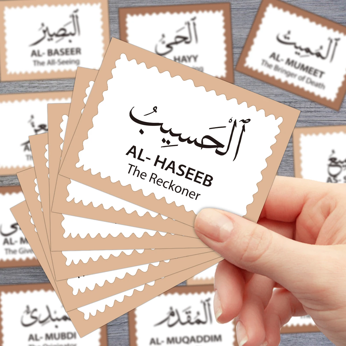 99 Names Of Allah Flashcards - Dual Language Arabic English With Quran Verses Islamic Learning