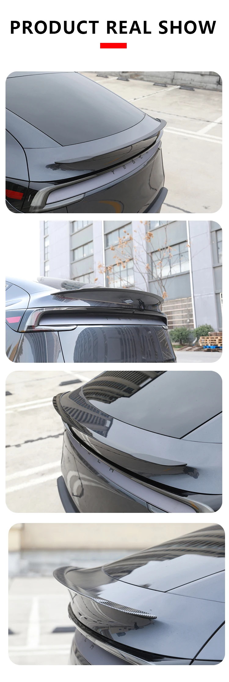 For Tesla Model Y Juniper 2025 Spoiler ABS Carbon Fiber Rear Trunk Wing Lip Auto Exterior Accessories Car Modification Parts