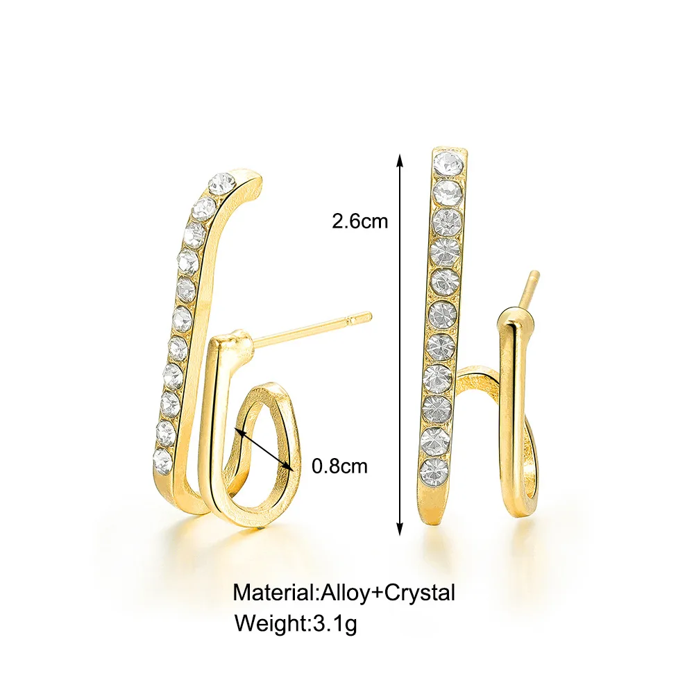 2023 New Bright Crystal Luxury Korean Unusual Claw Stud Earrings Ear  Piercing Hook Irregular Pearl Christmas Jewelry Gift - AliExpress