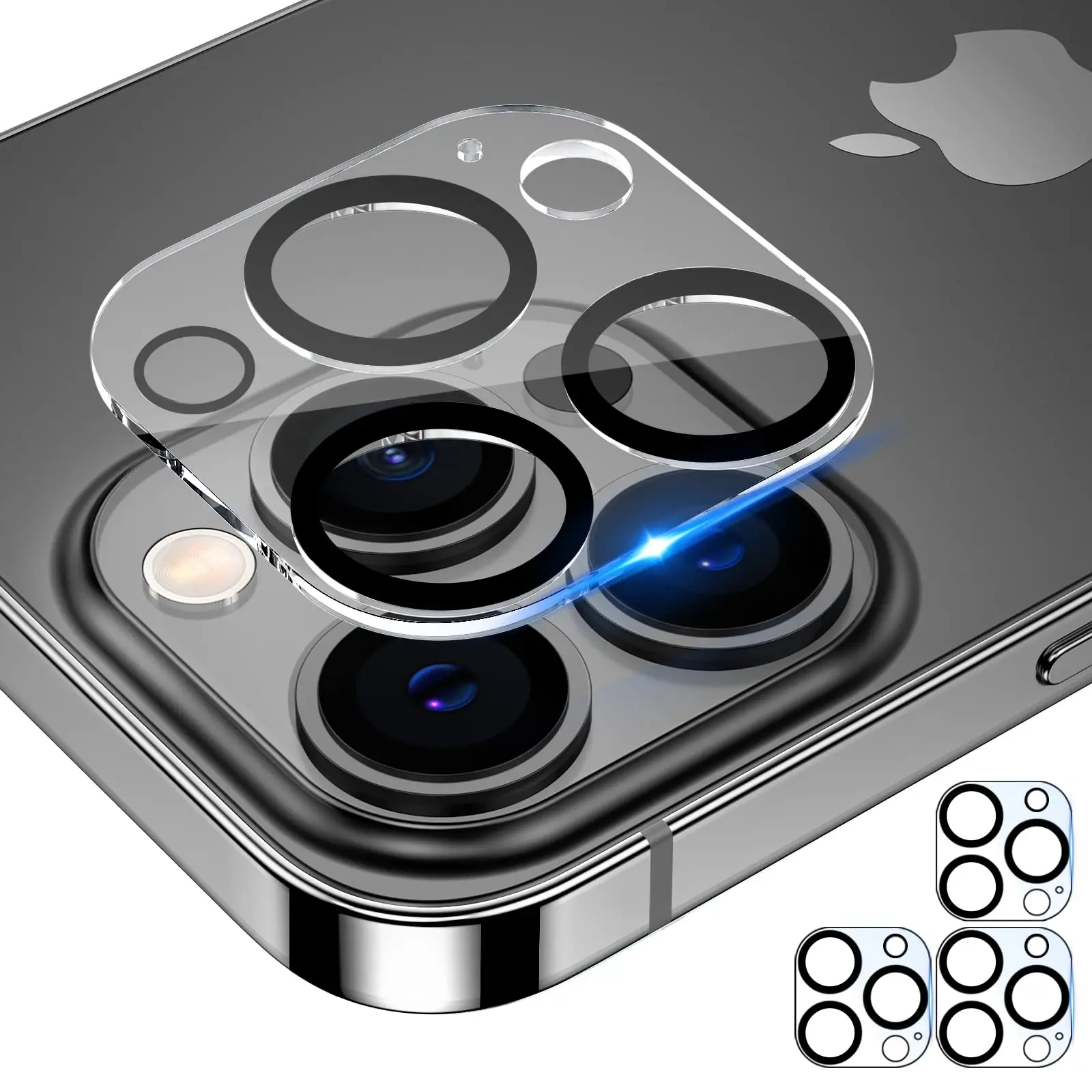 Diseñado Para iPhone 14 Pro Max Protector De Lente De Cámara Bling Metal  Antiarañazos HD Clear 14 13 Funda Amigable De Vidrio Templado