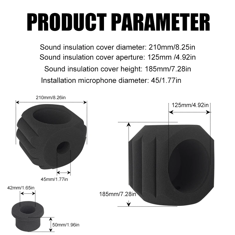 Filtro Antivento per Microfono, Sfera di Isolamento Acustico, Filtro Acustico per Microfoni da Studio di Registrazione - immagine 5