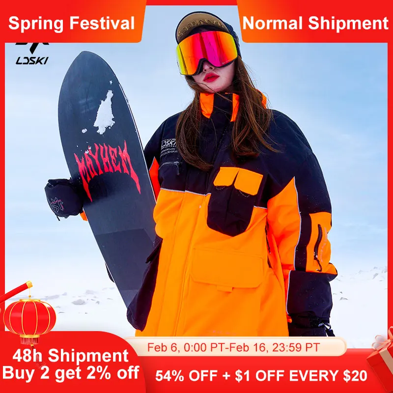 LDSKISkiJacketWomenMenThermalClothingWindbreakerWaterproof