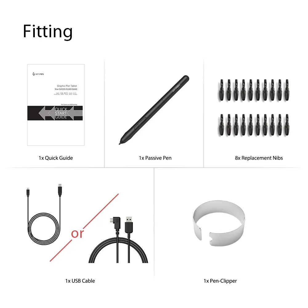 XPPen Star G640 6.5X4 Inch Graphic Drawing Tablet Design Battery Free 8192 Levels 266 RPS for Game OSU Windows Mac Chromebook