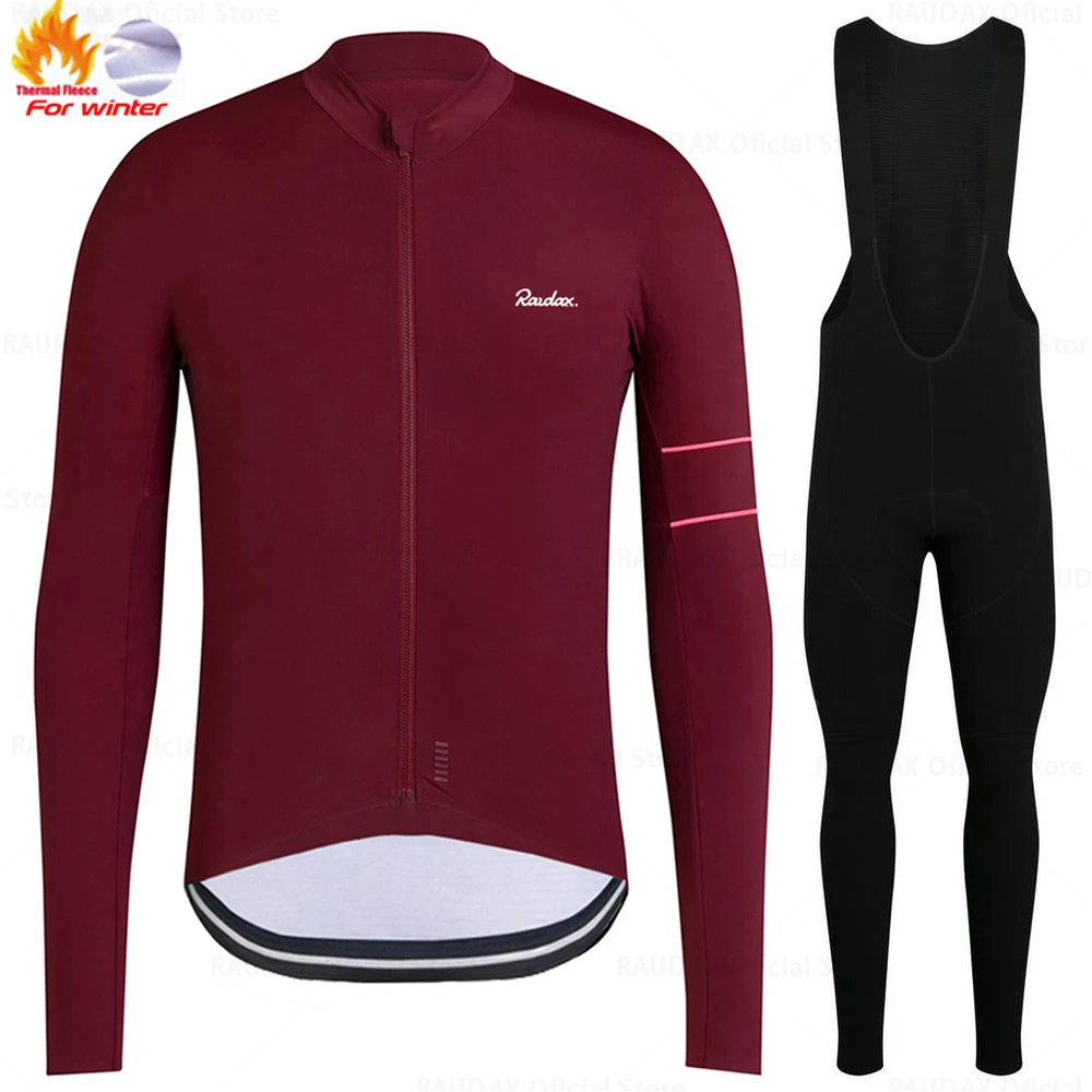 RaudaxWinterThermalFleeceCyclingJerseySetRacingBikeCycling