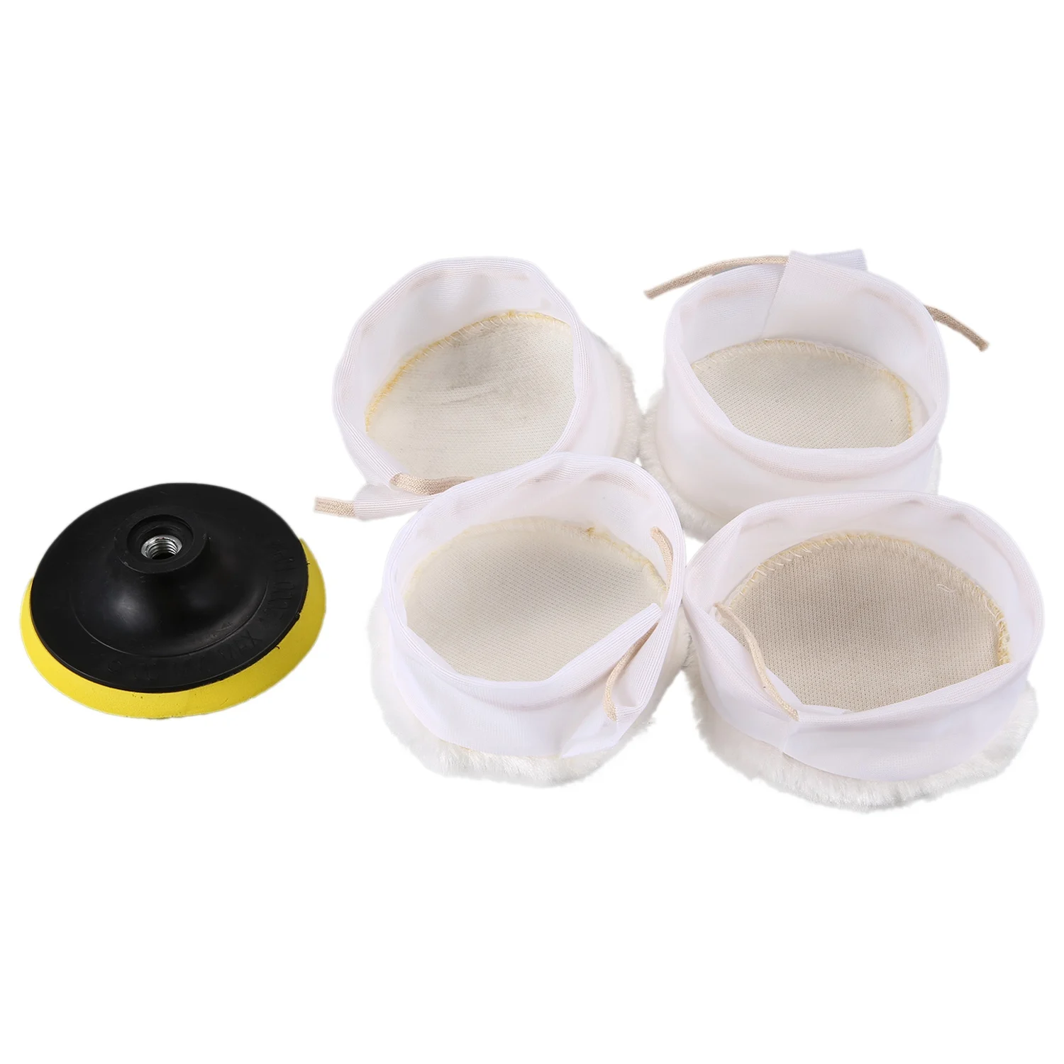 

5Pcs Polisher/Buffer kit Soft Wool Pad White:4