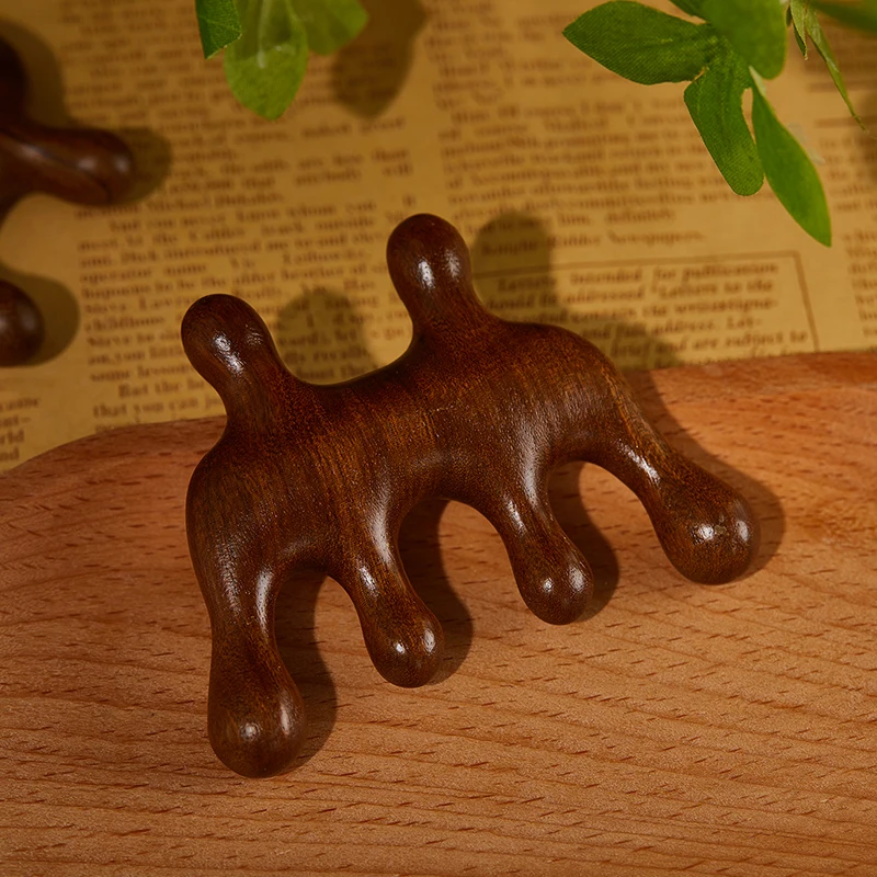 Wood Therapy Massage Comb Head Face Scalp Gua Sha Massager Natural Facial Sandalwood Wide Tooth Guasha Scraping Body Massage