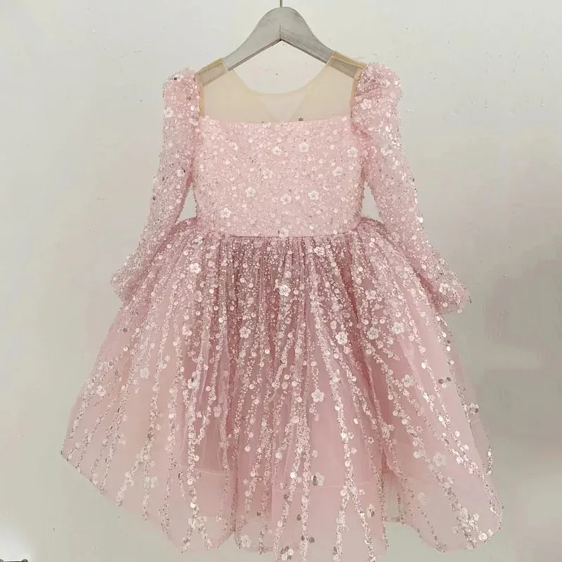 green emerald velvet dress 2pcs /Set Baby Girl Dress 3-24 Months Infant Formal Dresses For Birthd   Mega Mart Center