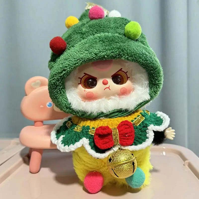 10CM Cotton Doll Christmas Cloak Cute Cartoon Plush Toys Accessories Soft Stuffed Doll Head Cover Plush Shawl Dressing Game