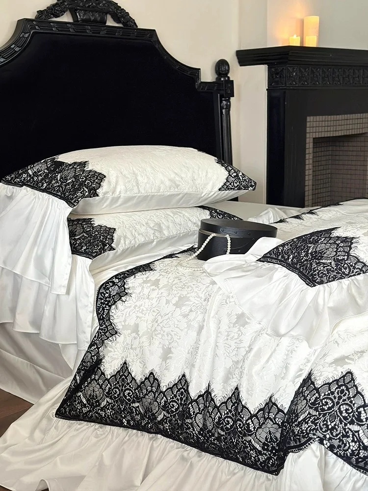 

Luxury new French retro style all cotton four piece set, pure cotton duvet cover, bed sheets, bed sheets, high-end bedding,bed .