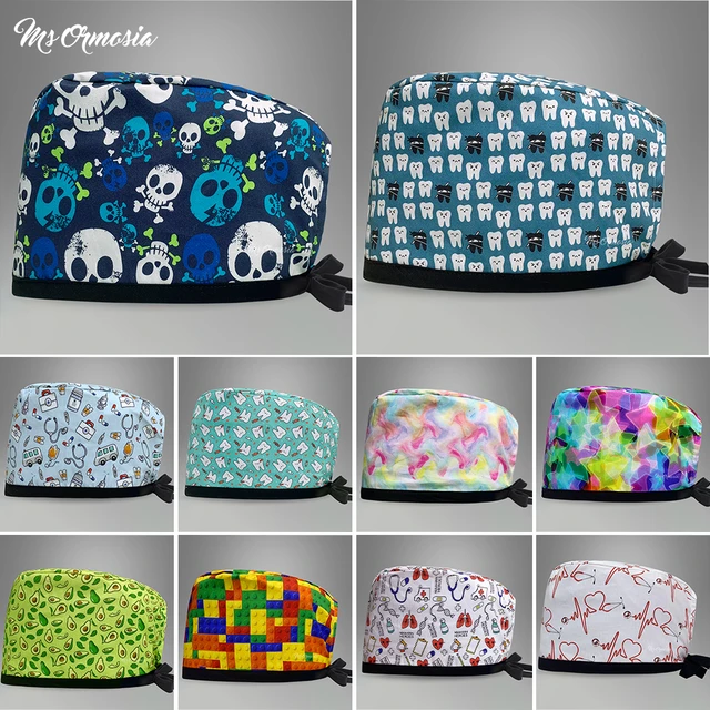 Bonito dos desenhos animados Imprimir Scrubs Chapéu, Enfermeira Chapéu,  Boné cirúrgico médico, Hospital cirurgião dentista trabalho chapéu, Salão  de beleza Chef Dustproof Caps - AliExpress