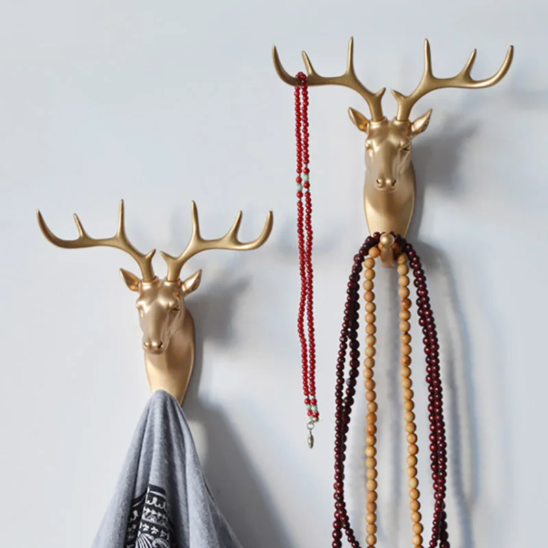 Vintage-Style Deer Head Wall Hanging Hook for Clothes and Accessories