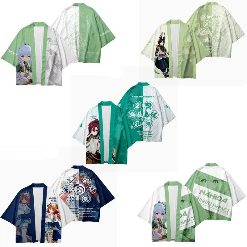 

Genshin Impact Cosplay Costume Shikanoin Heizou Tighnari Collei Dori Nilou Kaedehara Kazuha Xiao Japanese Kimono Cardigan Shirt