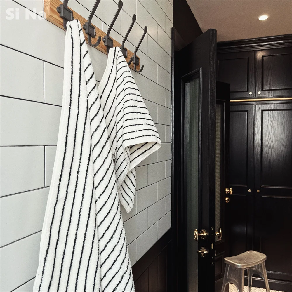 Ins Pure Cotton Towel Striped Face Wash Household Soft and Absorbent Couple Bath Towel 5
