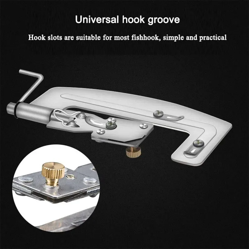 Portable Semi Automatic Fishing Hook Stainless Steel Fishhook Line Knotter Fast Tying Tackle Double Hooks Fishing Accessories