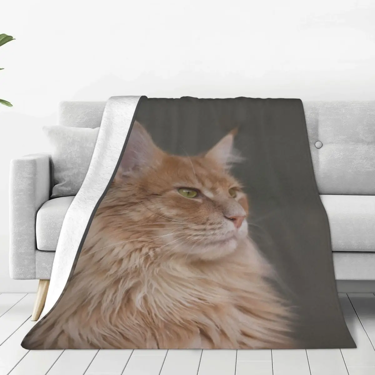 

Cute Cat Blanket Flannel Decoration Multifunction Ultra-Soft Throw Blanket for Bed Couch Rug Piece