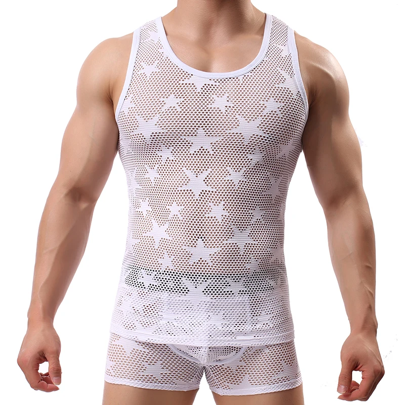 Men's Breathable Mesh Tank Top | Sleeveless Bodybuilding Shirt | Men's Fitness Vest mens mesh see thru underwear