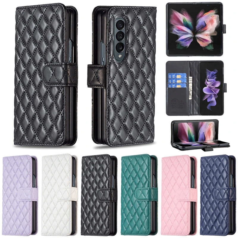 

Wallet Small Fragrance Magnetic Flip Leather Case For Samsung Galaxy Z Fold 5 Z Fold4 Z Fold 3 5G Cover Shell Z Fold5 4 3