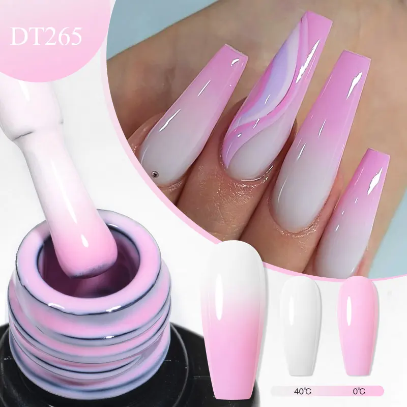 MEET ACROSS 7ml Thermal Gel Nail Polish Ultra-thin 3 Layers Temperature Changing Soak Off Nail Art Gel Varnish For Manicure 5