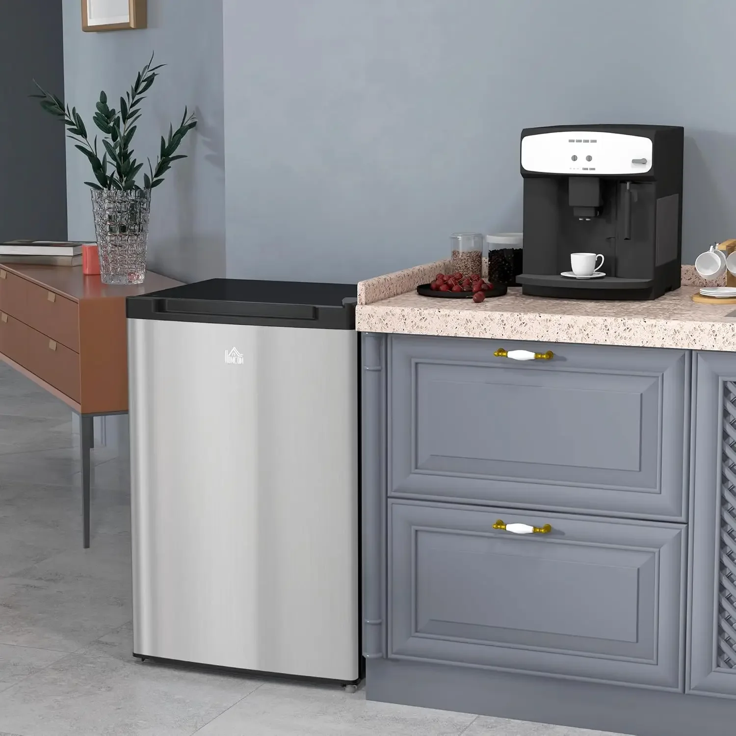 Upright Freezer, 3.0 Cubic Feet Compact Mini Freezer with Reversible Single Door and Adjustable Thermostat, Small freezer for Ho 2
