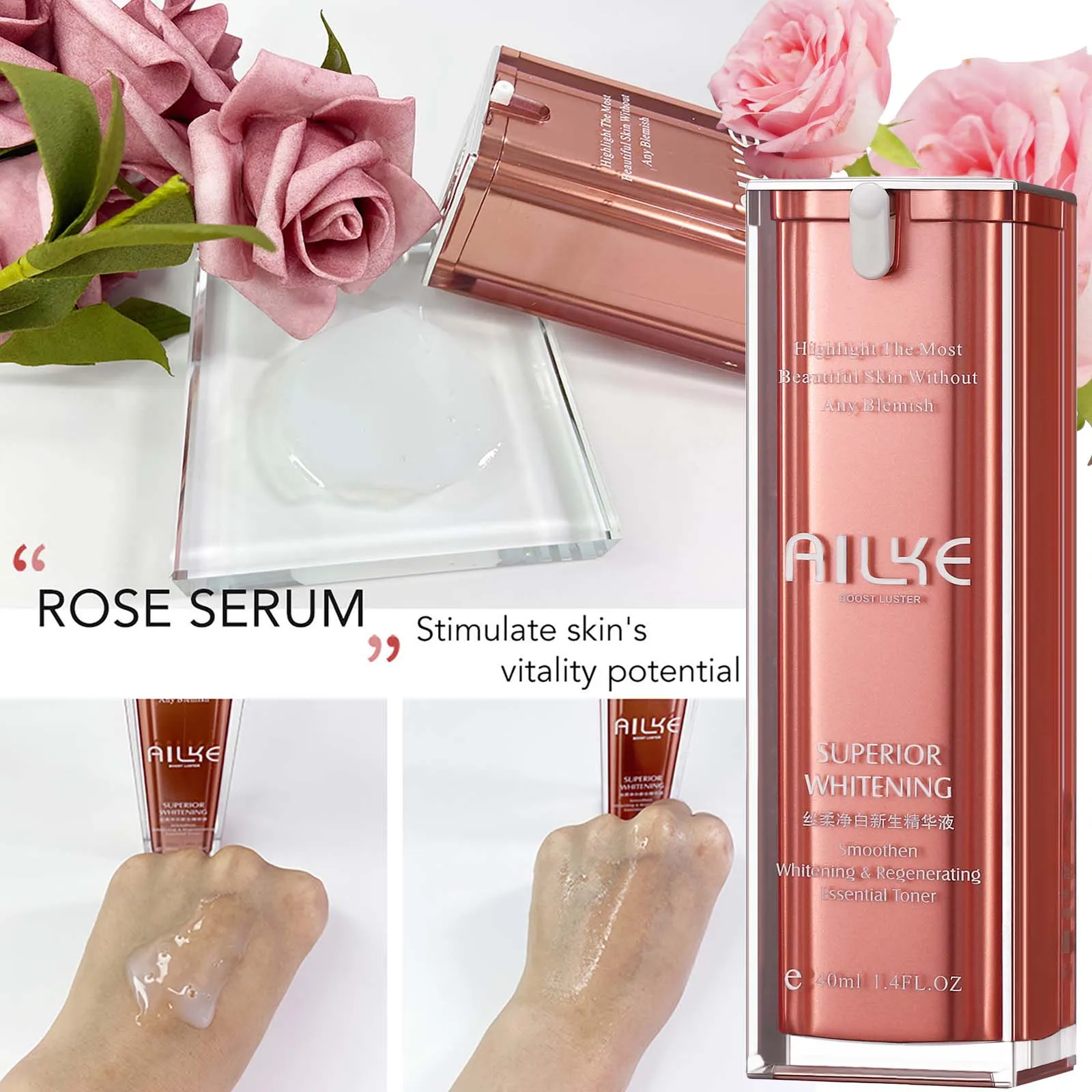 AILKE Superior Lightening Face Serum, Clean Skin, Brighten, Hydrating, Moisturizing, Reduce Dark Spots, Pigmentation, Melanin