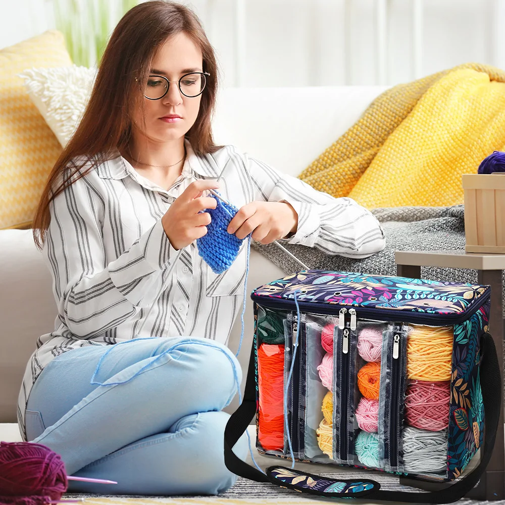 

Empty Yarn Storage Bag for Crochet Yarn Knitting Needle Organizer for Scissors Ruler Sewing Kit Bag Free Shipping