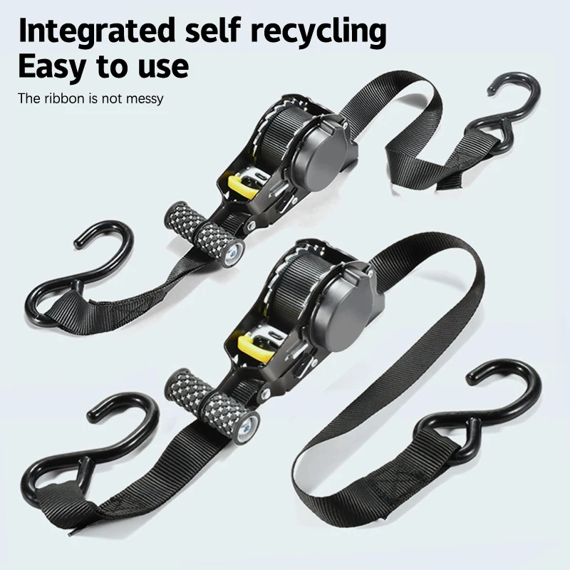 Automatic Shrink tensioner Retractable Auto Ratchet Strap Bundle Tape Retractable Belts Motorcycles Convenience Luggage Straps