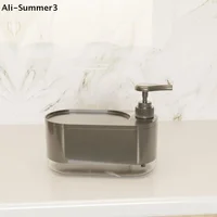 ที่จ่ายสบู่พลาสติกขนาดใหญ่สำหรับห้องน้ำ ปี 2025 1 ชิ้น พร้อมที่วางฟองน้ำ แบบกดด้วยมือ 1