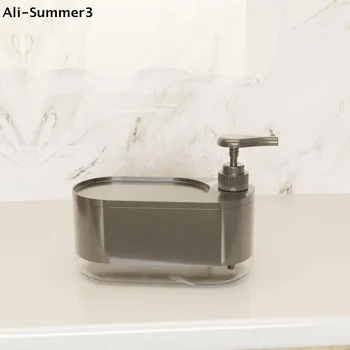 ที่จ่ายสบู่พลาสติกขนาดใหญ่สำหรับห้องน้ำ ปี 2025 1 ชิ้น พร้อมที่วางฟองน้ำ แบบกดด้วยมือ 1