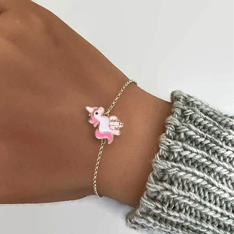 4 in 1 Earring and Necklace Set Cartoon Unicorn Jewelry Pink Girls Xmas Gift jewelry sets jewelry set women earrings chain necklace