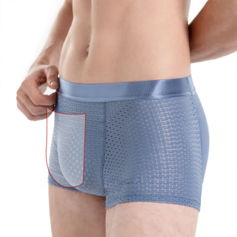 Honeycomb Breathable Sexy Push Up Padded Underwear Men Mesh Boxer Seamless Buttocks Lifter Enlarge Butt Underpants Shaper