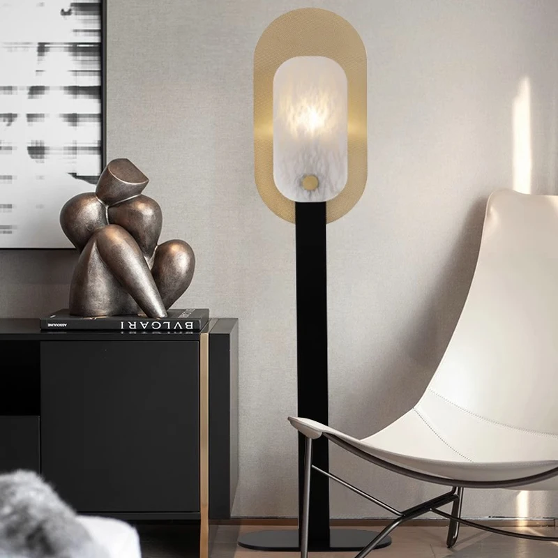 

Современная медная Напольная Лампа AiPaiTe, светодиодный минималистичный светильник для коридора, кабинета, прикроватного столика, спальни